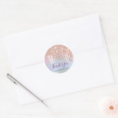 Dank u - noem het Roos Glitter Holografen Ronde Sticker (Envelop)