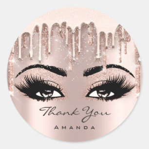 Dank u noemt het Roos van de Confetti Glitter Eyel Ronde Sticker