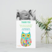 Dank u nota Baby Owl de Sjabloon van de Kaart van  (Staand voorkant)