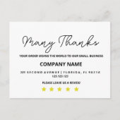 Dank u Nota Dank u visitekaartje Aankondigingskaart (Voorkant)