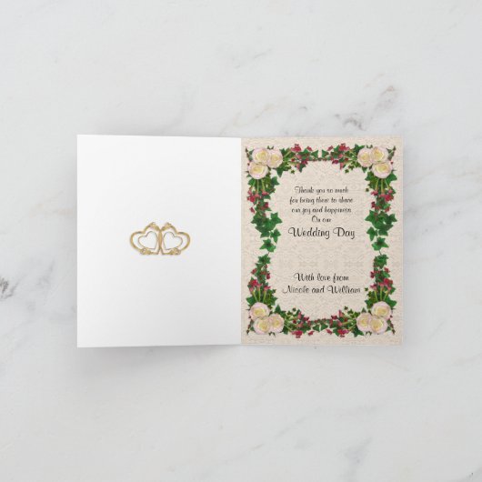 Dank u nota Kaart voor afbeelding floral lijst (Binnen)