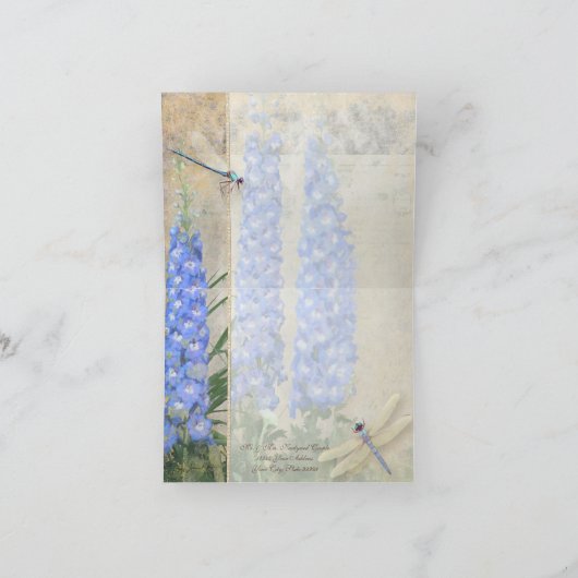 Dank u nota neemt van het Ridderspoor van de Bedankkaart (Binnen)