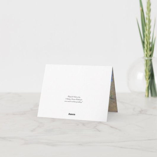 Dank u nota neemt van het Ridderspoor van de Bedankkaart (Achterkant)