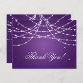 Dank u nota nemen het Fonkelen van de Paars van Briefkaart (Voorkant / Achterkant)