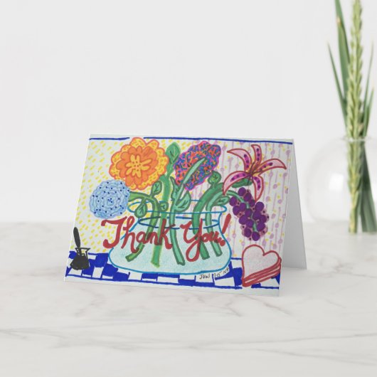 DANK U NOTA NEMEN van BLOEMEN, de Stijl van de Bedankkaart (Voorkant)