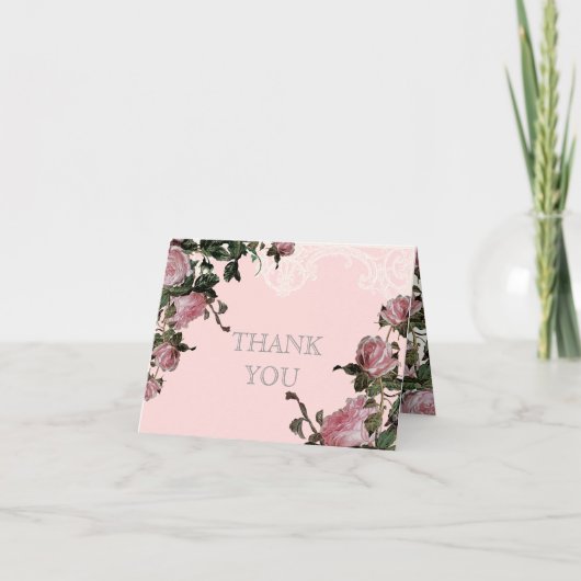 Dank u nota nemen van het Huwelijk van Kaarten, Bedankkaart (Voorkant)