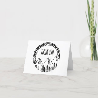 Dank u nota nemen van met bergen en grens bedankkaart