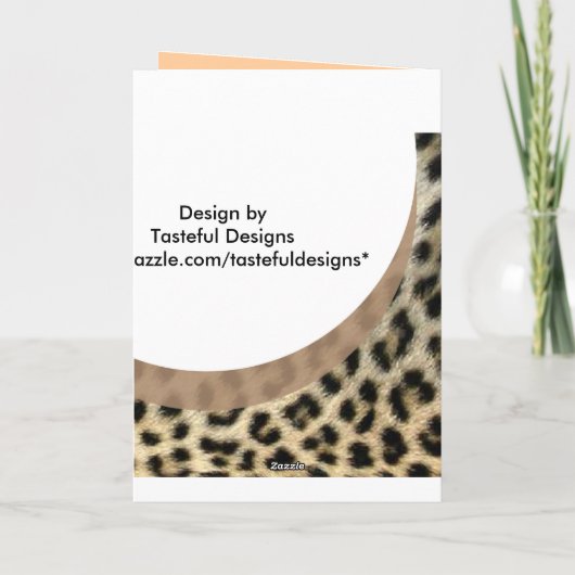 Dank u nota nemen van of de Druk van de Luipaard Bedankkaart (Achterkant)