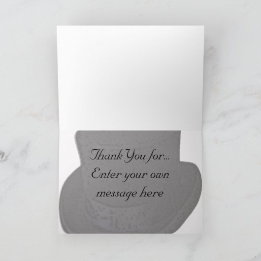 Dank u nota nemen van of de Hoge zijden van Bedankkaart (Binnen)