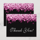 Dank u nota roze lichten briefkaart (Voorkant / Achterkant)