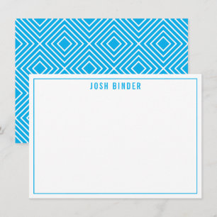 DANK U NOTA VAN moderne minimale naam aqua blue Bedankkaart