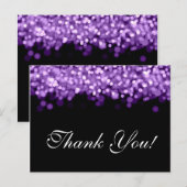 Dank u nota van Paarse lichten Briefkaart (Voorkant / Achterkant)