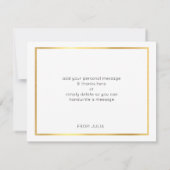 DANK U NOTA VAN schattige hand met letters om goud Kaart (Achterkant)