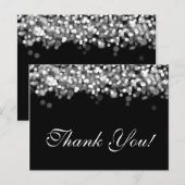 Dank u nota zilveren lichten briefkaart (Voorkant / Achterkant)