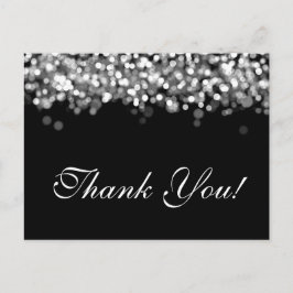 Dank u nota zilveren lichten briefkaart