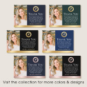 Dank u Notaris Openbare Foto QR Code Zwart Goud Visitekaartje