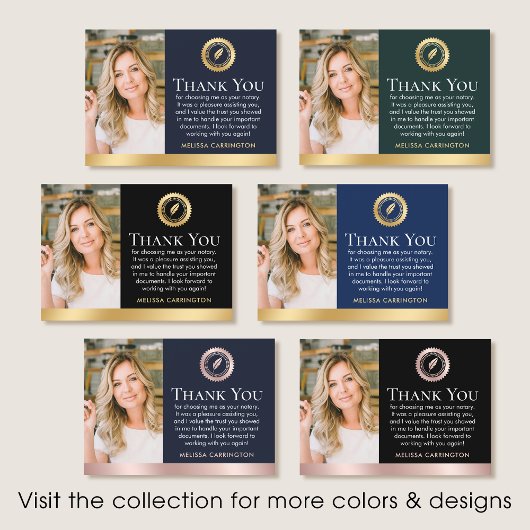 Dank u Notaris Openbare Foto QR Code Zwart Goud Visitekaartje