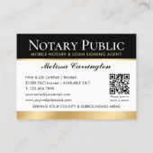 Dank u Notaris Openbare Foto QR Code Zwart Goud Visitekaartje (Achterkant)
