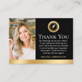 Dank u Notaris Openbare Foto QR Code Zwart Goud Visitekaartje (Voorkant)