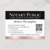 Dank u Notaris Openbare Foto Roos Gold Zwart Visitekaartje (Achterkant)