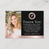 Dank u Notaris Openbare Foto Roos Gold Zwart Visitekaartje (Voorkant)