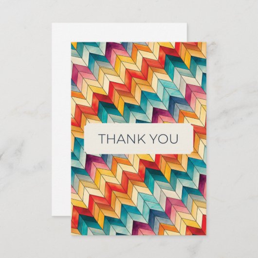 Dank u notitiekaart 4 Bar grootte kaart (Voorkant / Achterkant)