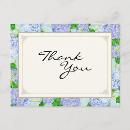 Dank u Notities Blauw Hydrangea Kant Floral Formal