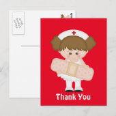 Dank u Nurse cartoon briefkaart (Voorkant / Achterkant)