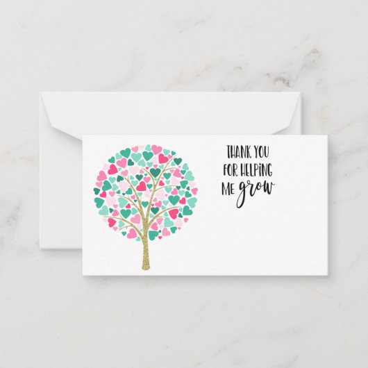 Dank u Nursery Teacher cadeau verlaten bloemist Notitiekaartje (Voorkant)