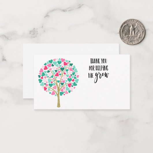 Dank u Nursery Teacher cadeau verlaten bloemist Notitiekaartje (Voorkant / Achterkant in situ)