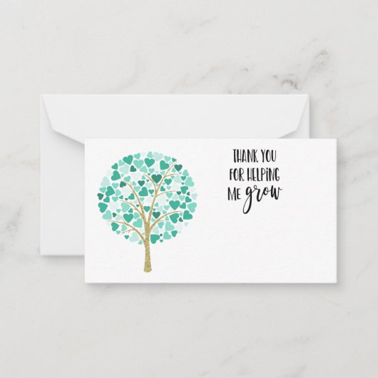 Dank u Nursery Teacher cadeau verlaten bloemist Notitiekaartje (Voorkant)