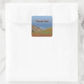 Dank u Ocean Landscape Foto Beach appreciation Vierkante Sticker (Tas)