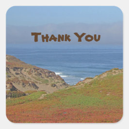 Dank u Ocean Landscape Foto Beach appreciation Vierkante Sticker