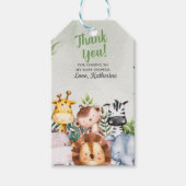 Dank u Oerwoud Safari Animal Baby shower Cadeaulabel (Voorkant)