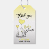DANK U Olifant Geel Grijs Mama & BABY SHOWER Cadeaulabel (Voorkant)