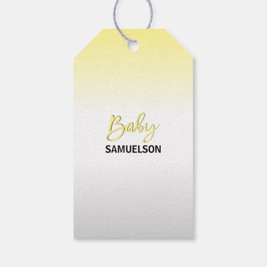 DANK U Olifant Geel Grijs Mama & BABY SHOWER Cadeaulabel (Achterkant)