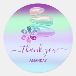 Dank u Ombre Holographic SPA Wellness Ronde Sticker