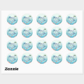 Dank u Onder het Zee Baby shower gunsten Ronde Sticker (Vel)