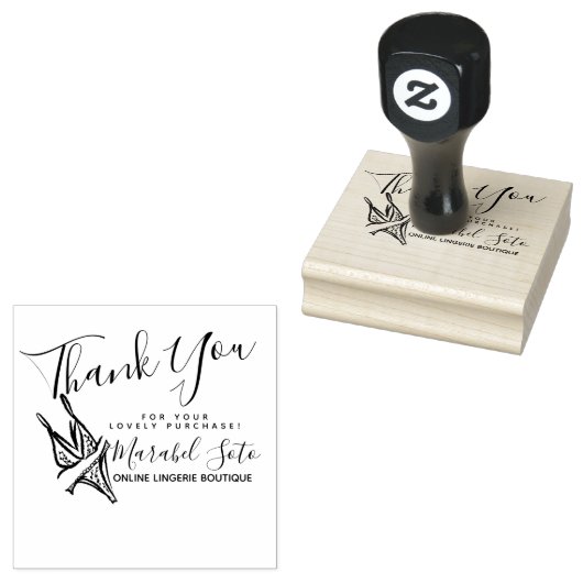 Dank U Ondergoed Kleding Bedrijf Rubber Stempel (Gestempeld)