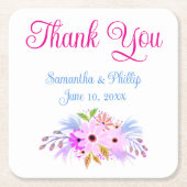 Dank u onderzetter bruiloft gunst (Voorkant)