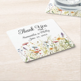 Dank u onderzetter bruiloft gunst bloemenpracht