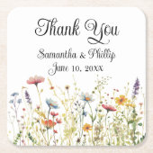 Dank u onderzetter bruiloft gunst bloemenpracht (Voorkant)
