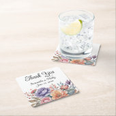 Dank u onderzetter bruiloft gunst bloemenpracht (Insitu)