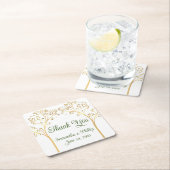 Dank u onderzetter bruiloft gunst goud (Insitu)