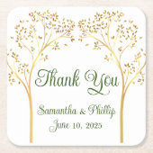 Dank u onderzetter bruiloft gunst goud (Voorkant)