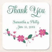 Dank u onderzetter bruiloft gunst groene boom (Voorkant)