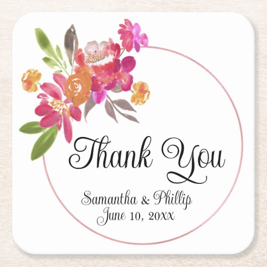 Dank u onderzetter bruiloft gunst groene boom (Voorkant)