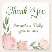 Dank u onderzetter bruiloft gunst paarse (Voorkant)