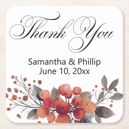 Dank u onderzetter huwelijksgunsten (Voorkant)