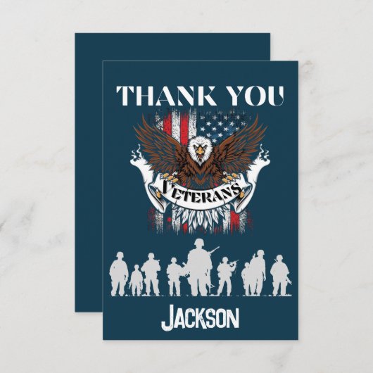 Dank u ons veteranen herdenkingseer, bedankkaart (Voorkant / Achterkant)